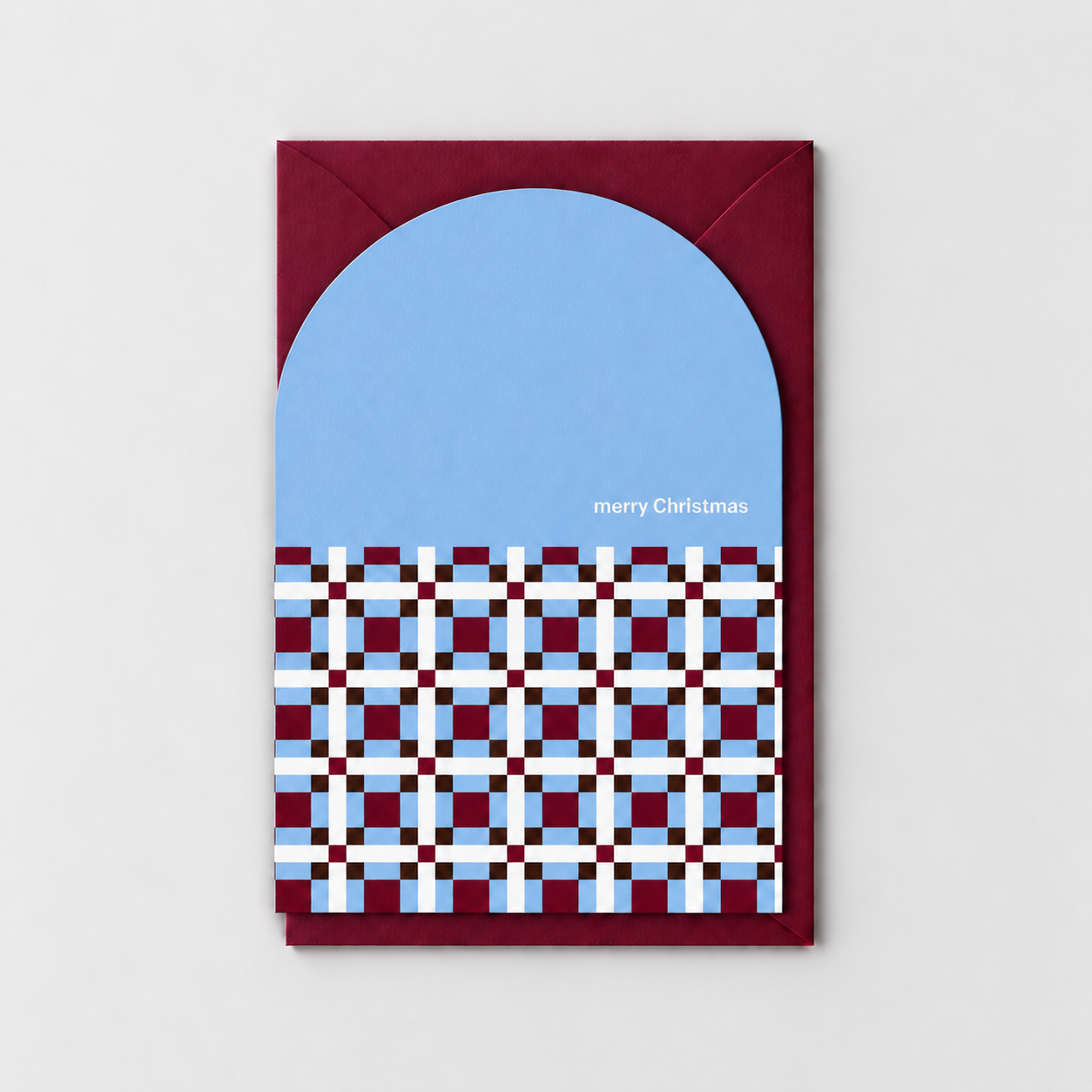ARCH DIE CUT MULTICOLOUR TILE MERRY CHRISTMAS CARD