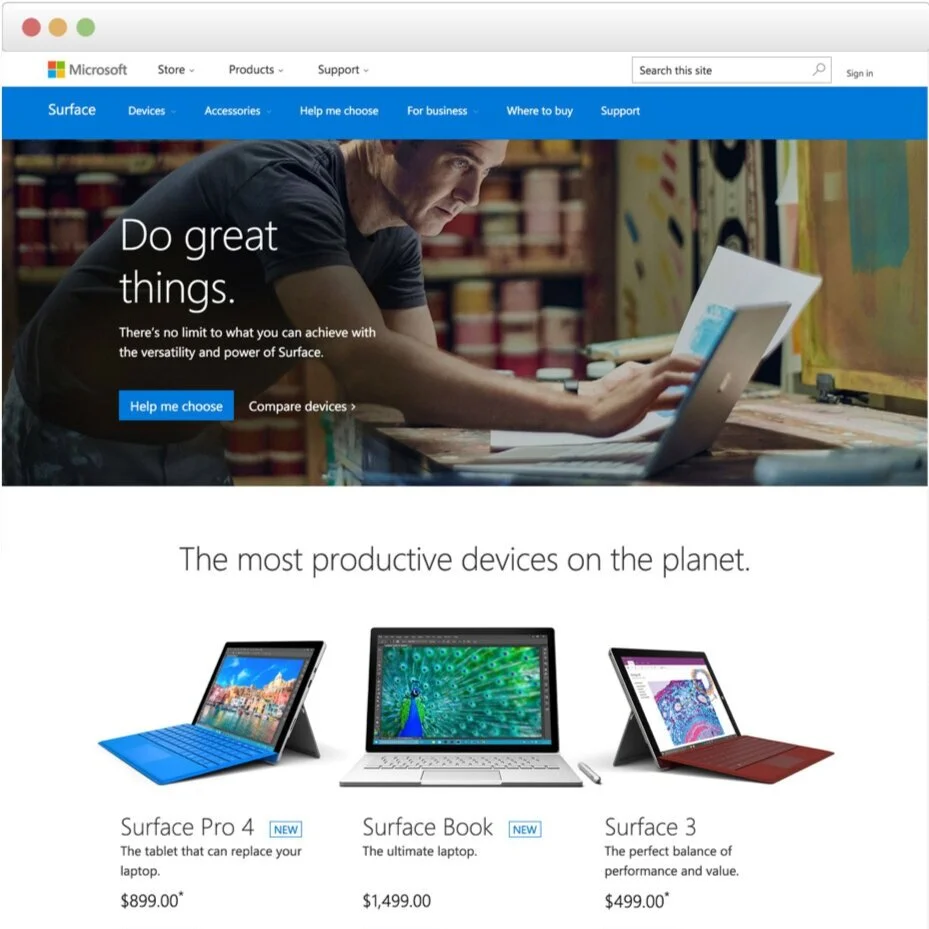  The Microsoft Surface was the flagship device in a newly unified device family.   