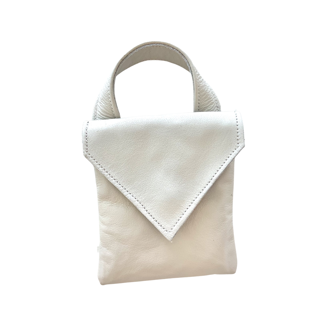 Gigi - Off white leather Mini Pouch