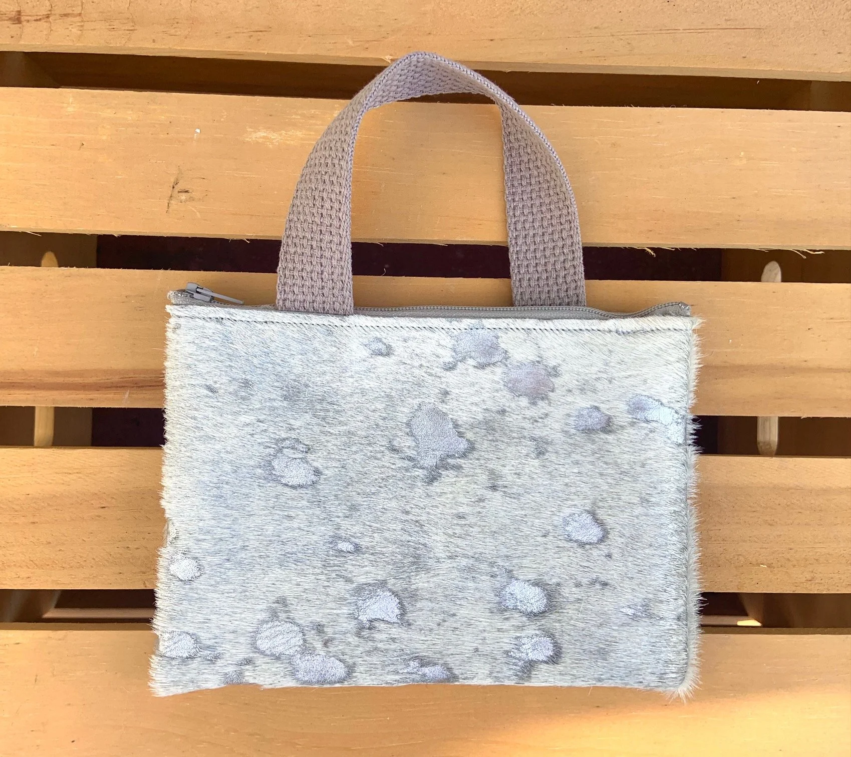 Becks - Silver & Grey horsehair Wrist Purse