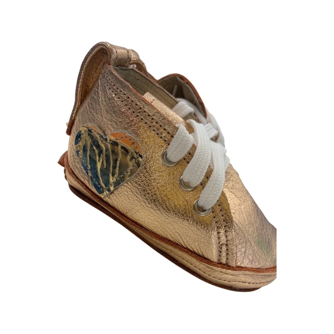 Gabe the Babe Toddler Shoes - Rose gold heart leather