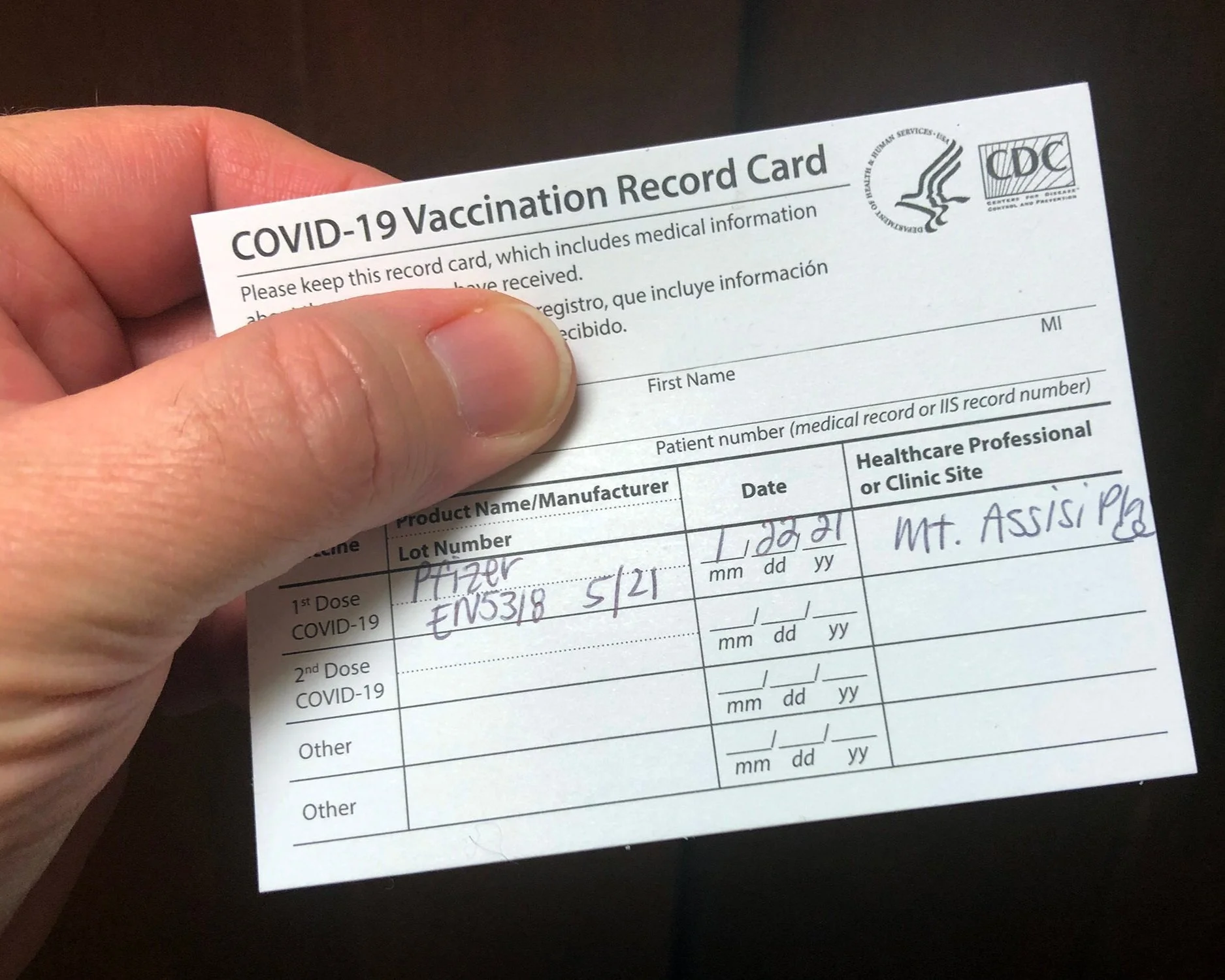 Each resident received a card like this one.