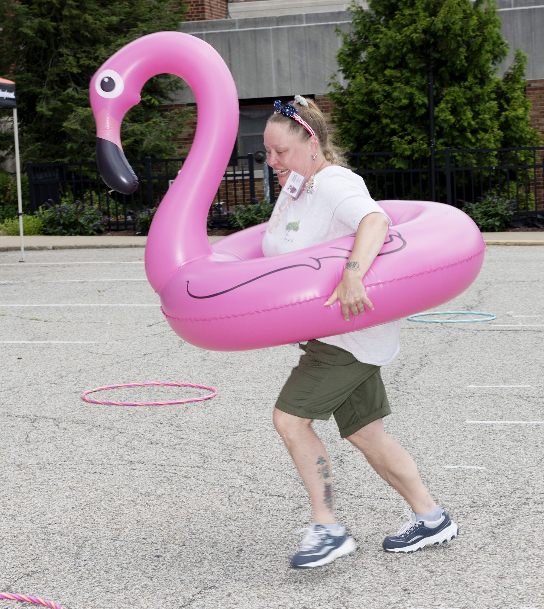 Tammy "The Tornado" Towers competes in the Flamingo Frenzy obstacle course. Her time of 36.47 seconds was good enough for bronze in the adult division.