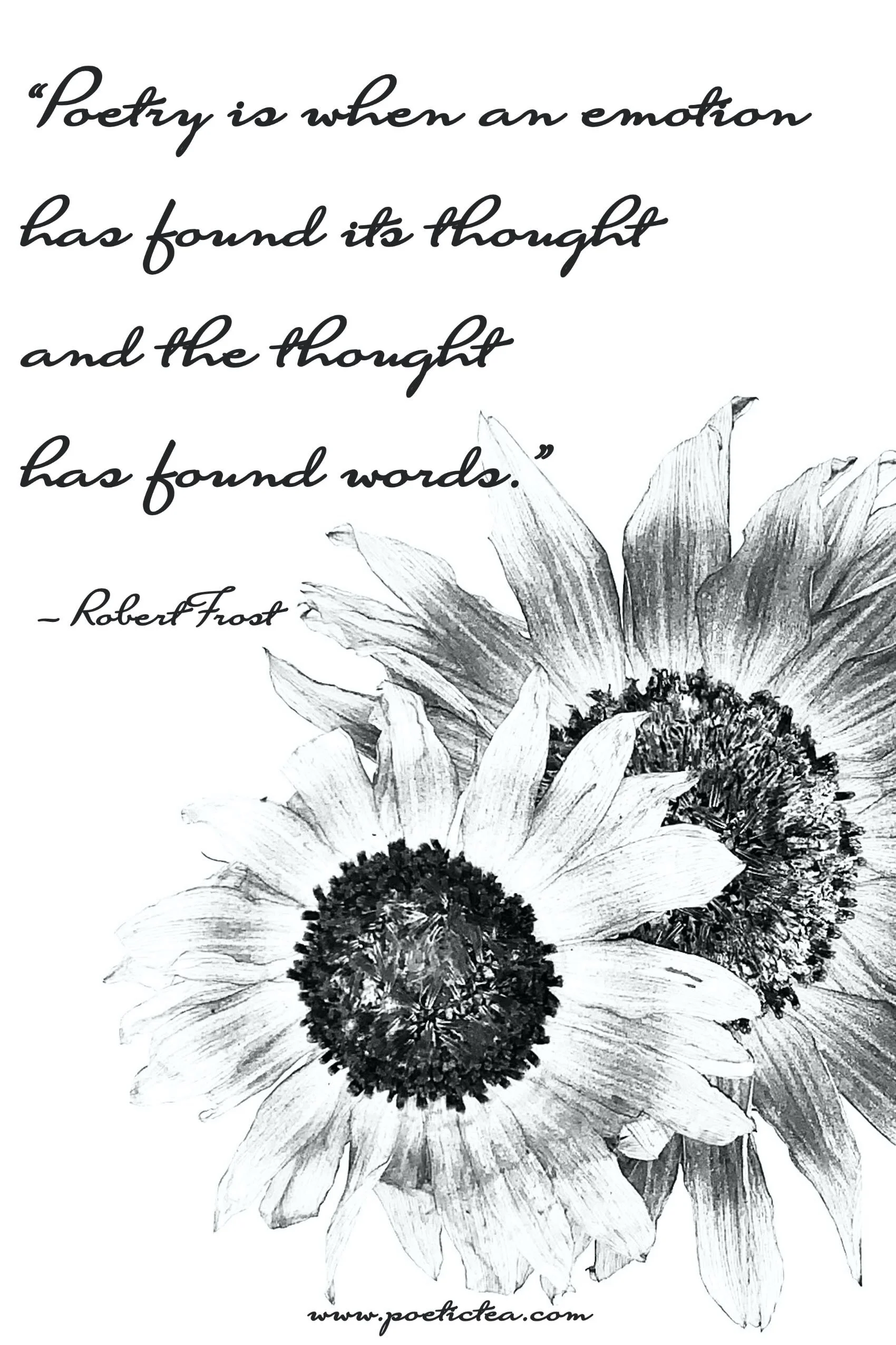 "Poetry is when an emotion has found its thought and the thought has found words."