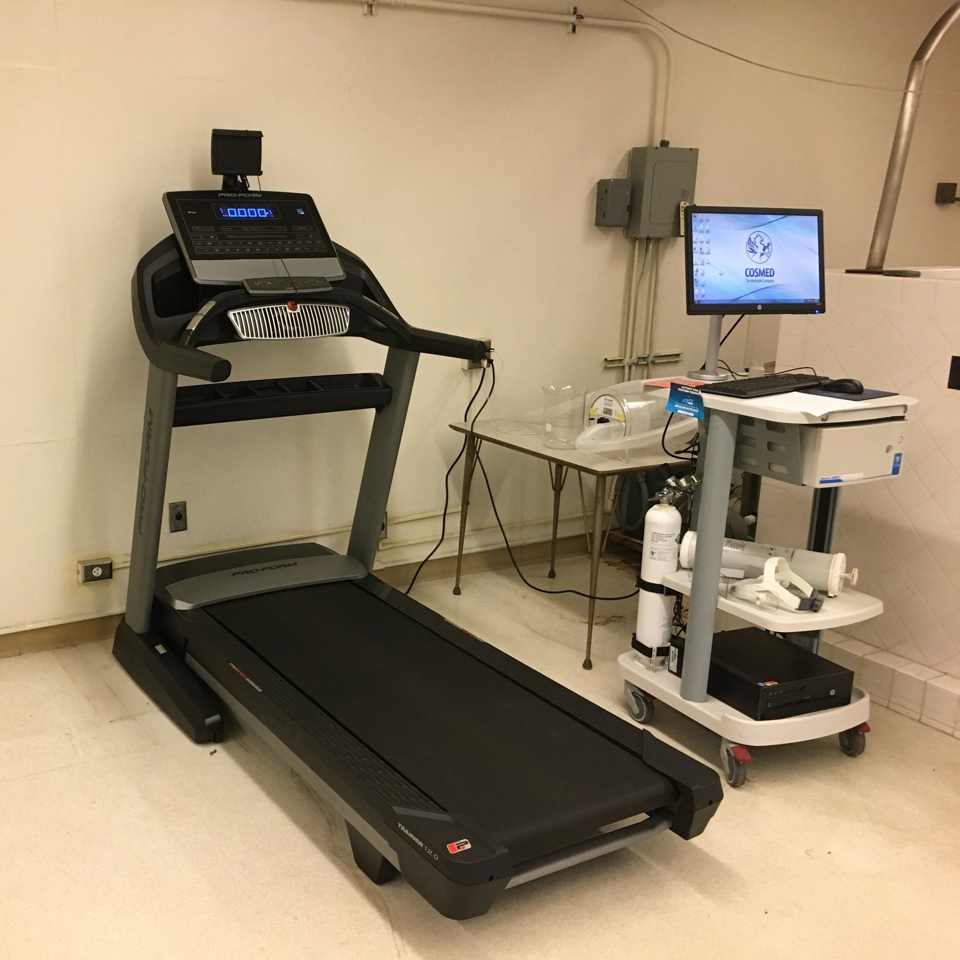 Clinical treadmill and metabolic cart