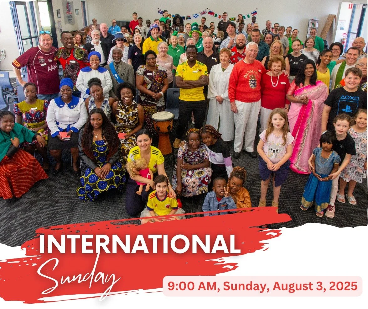 🌏 International Sunday &ndash; August 3 🌍

Join us tomorrow, Sunday, as we celebrate the beautiful diversity and unity of God&rsquo;s people from every tribe, language, and nation.

Come dressed in your cultural attire or colours from your national
