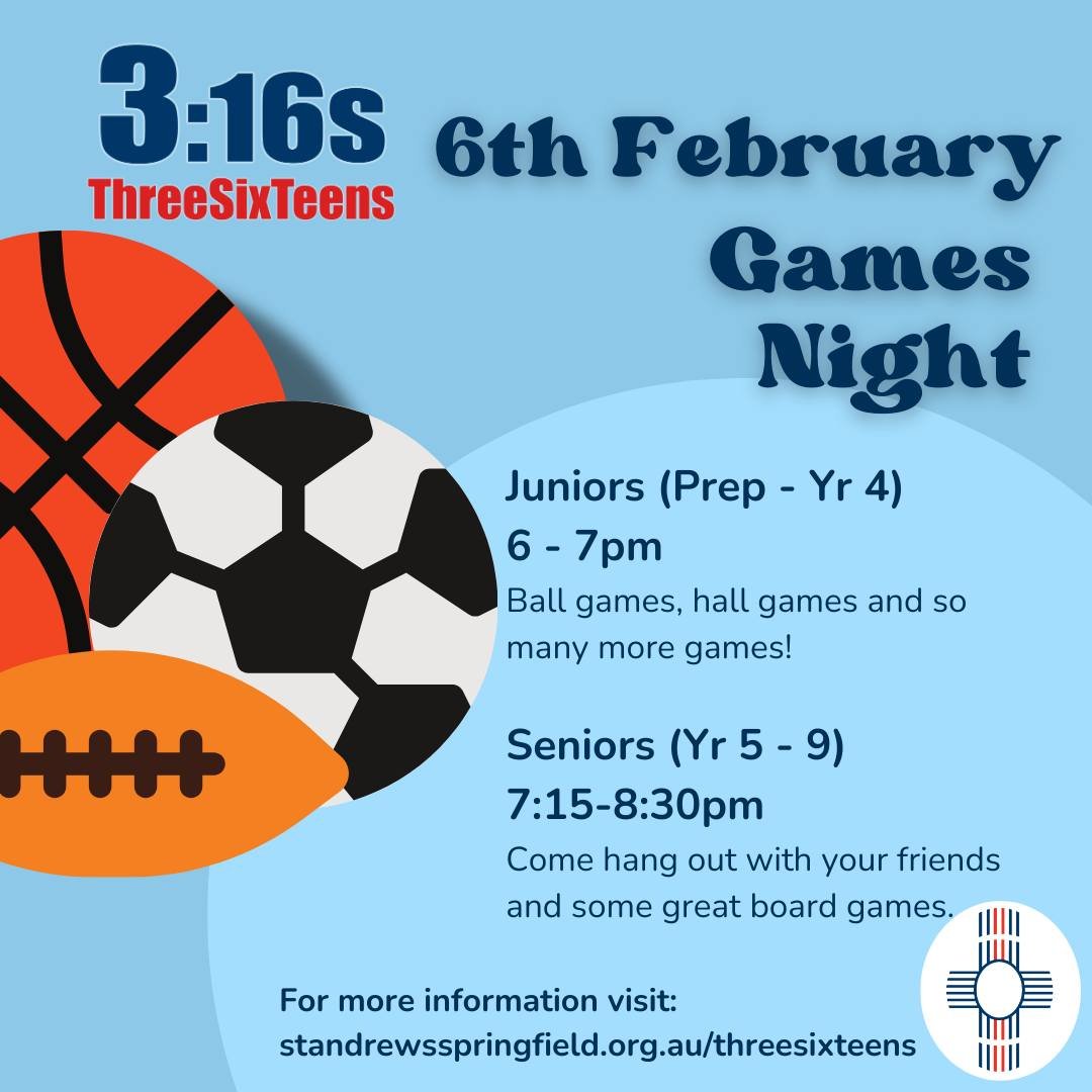 3:16s is on tonight with GAMES NIGHT!!!

ThreeSixTeens is back and bigger than ever for 2026!  We'll enjoy reruns of some of our favourite nights like "Forts and Ice Cream" and a "Chalk Chase" while having some fun new adventures 