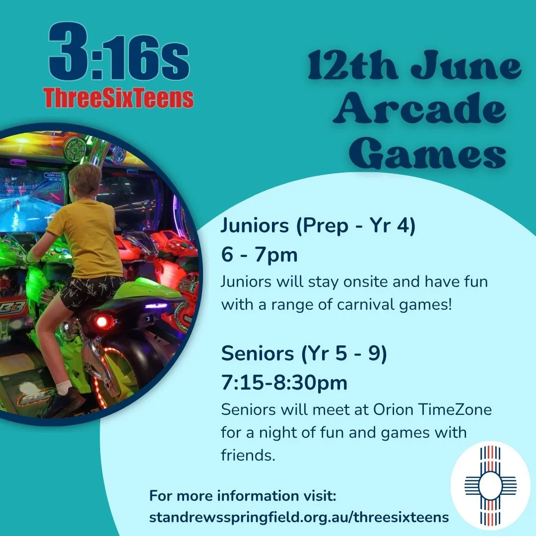 🎉 ThreeSixTeens This Friday: Arcade Games Night! 🎉

Juniors are meeting at the usual time at Cedar, while Seniors are heading out to TimeZone at Orion for a fun night together.

Times and details differ for each group, so if you need more info cont