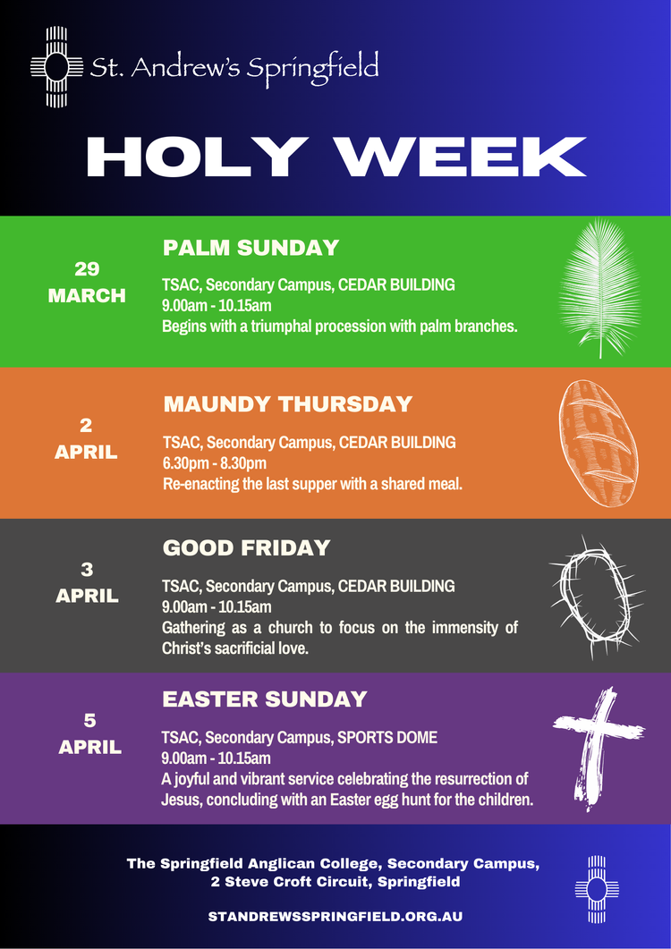 Thursday Easter Week Holy Week and Easter Services β St. Andrew's Springfield
