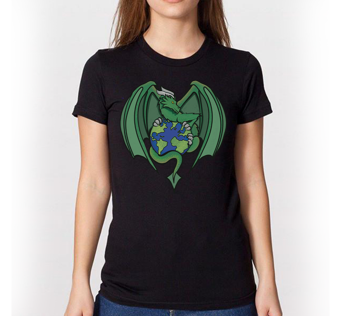 Earth Day Dragon Squad_Womens_T Shirt_Black.png