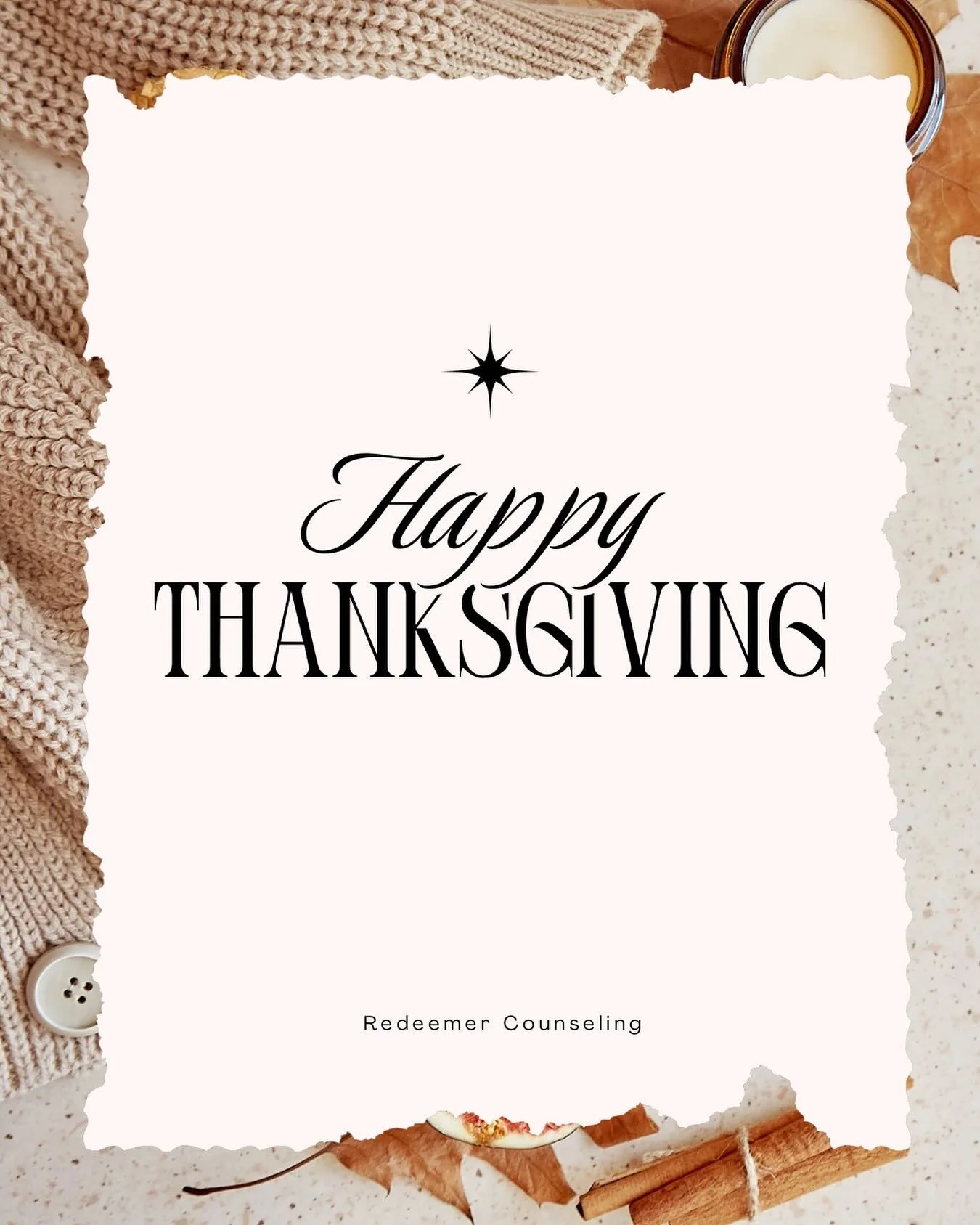 Thankful for the courage of our clients, the invitation into their stories, and the kindness of a God who brings light into the darkness. Happy Thanksgiving from all of us at Redeemer!