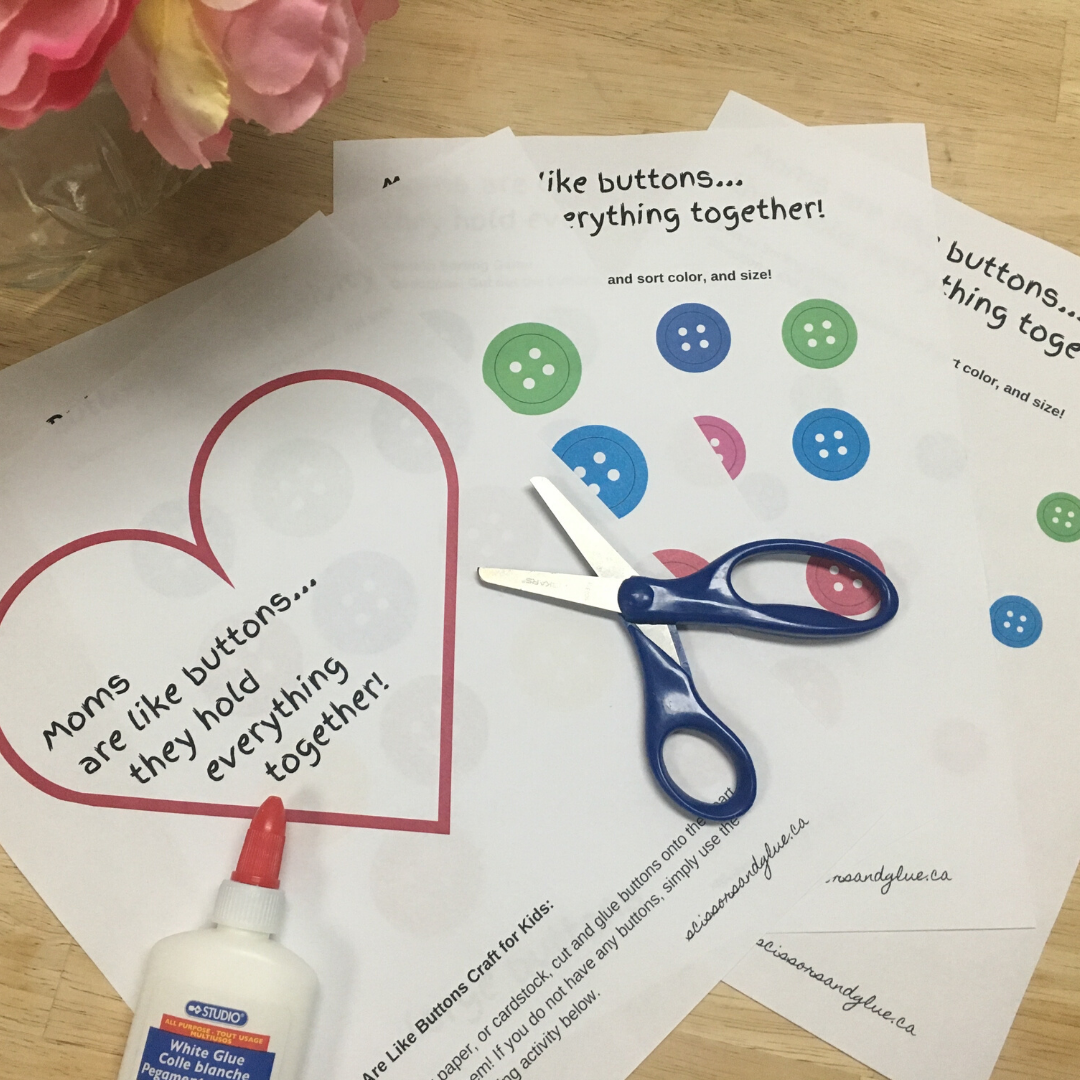 Mom's Are Like Buttons Craft + Sorting Activity