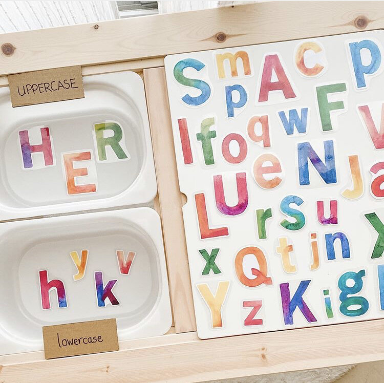 Watercolor ABC Flashcard Set