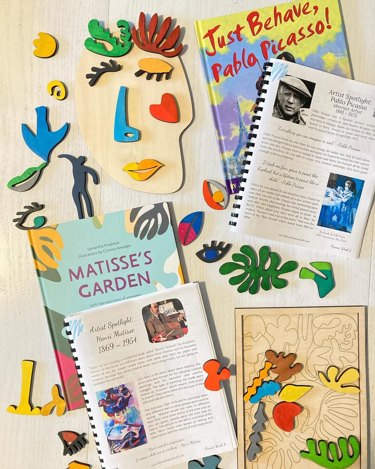 🎨PICASSO &amp; MATISSE GIVEAWAY🎨 Calling all art lovers! I am so excited to be teaming up with @papaslon.shop to bring you an artful giveaway of her beautiful Picasso &amp; Matisse Wooden Sets, and my 5 Week Unit Study &ldquo;Adventures in France B