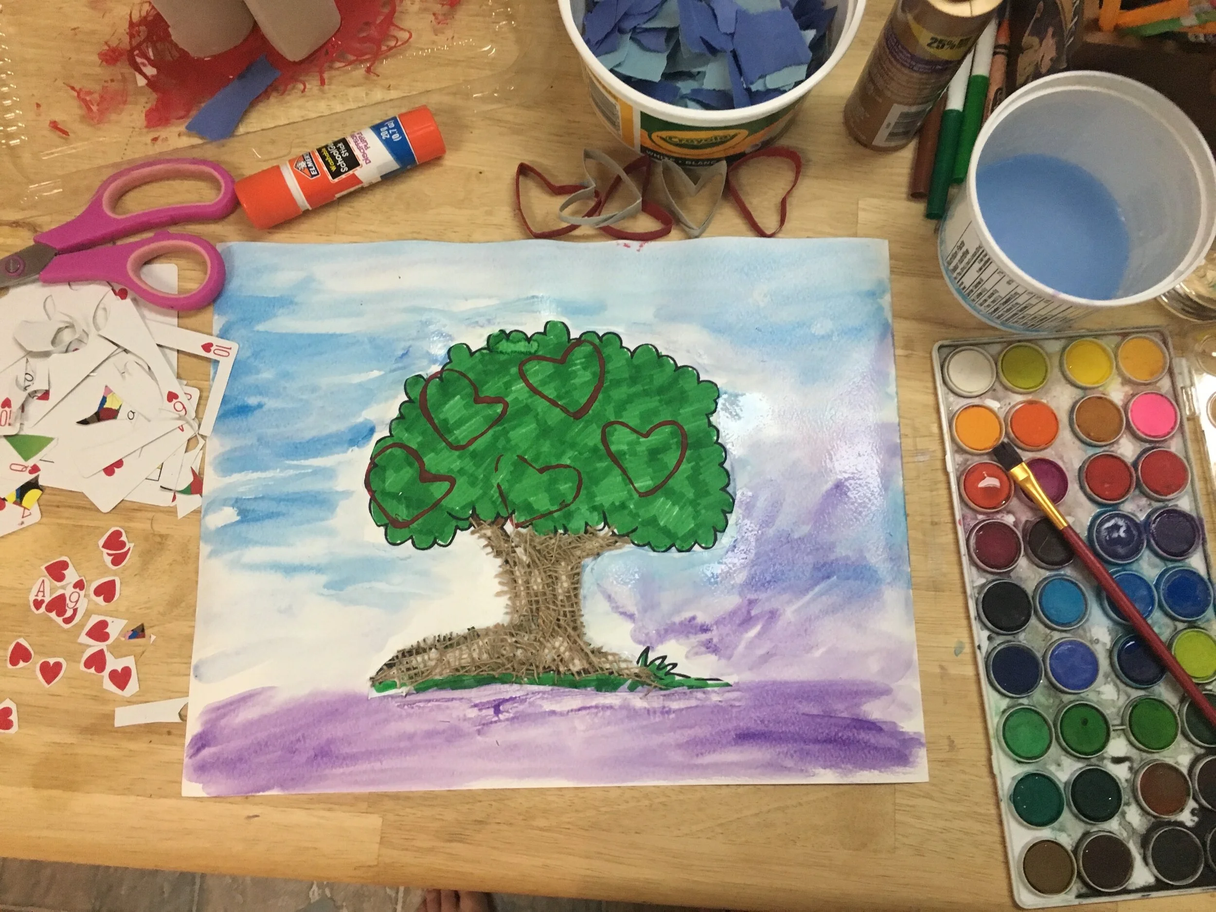 Heart Tree Mixed-Media Art Project + Free Writing Prompt!