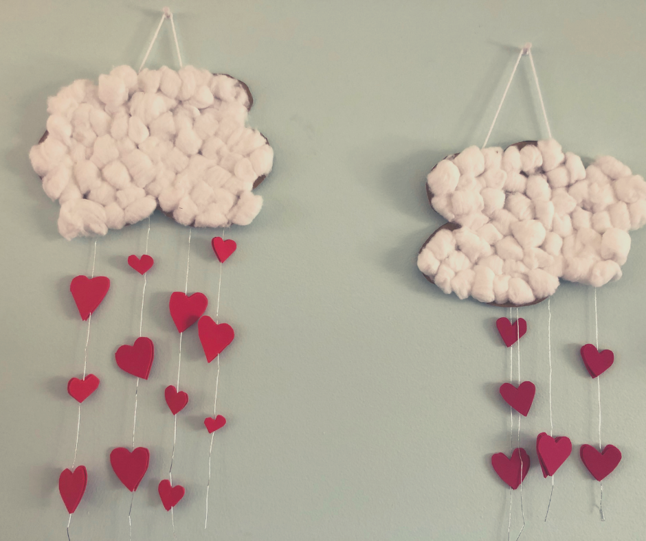 Raining Hearts Recycled Craft for Kids!