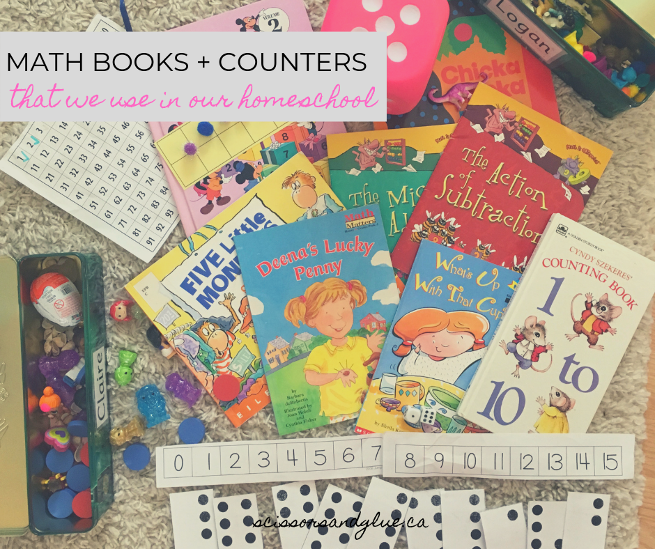 Math Books + Counters That We Use in Our Homeschool