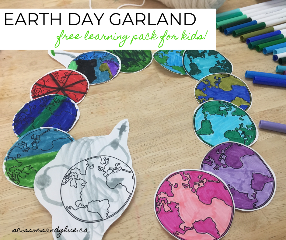 Earth Day Garland - Free Learning Pack for Kids!