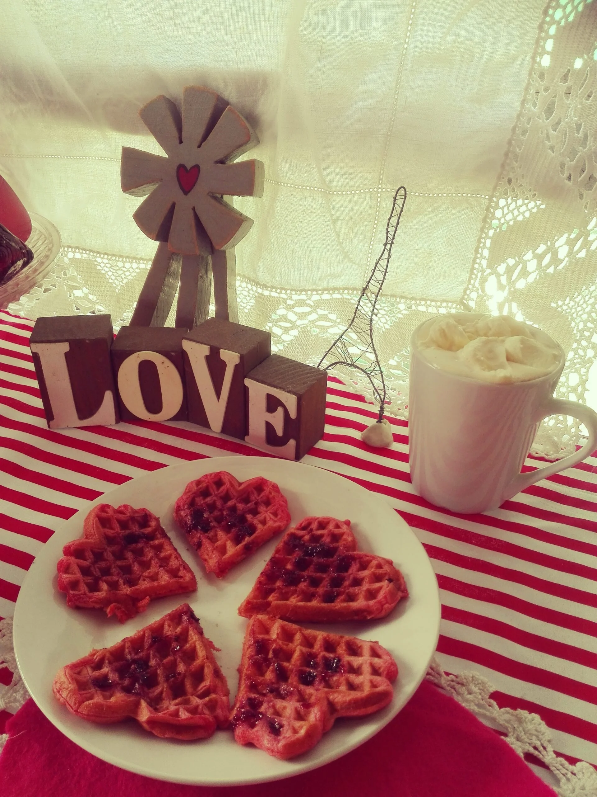 Valentine’s Day Tea Party with Heart Waffles