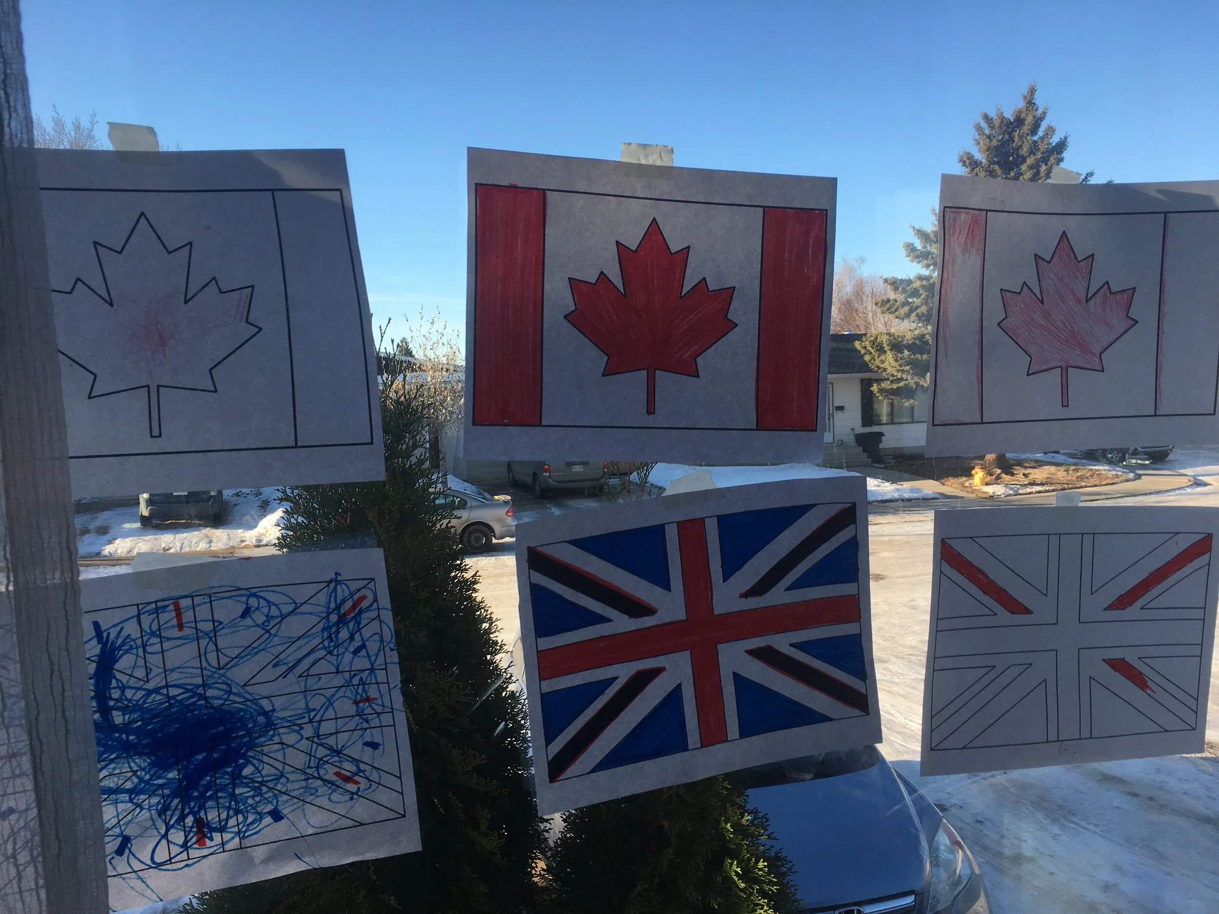 Hanging our Two Flags today for the Anniversary of the Statute of Westminster in Canada
