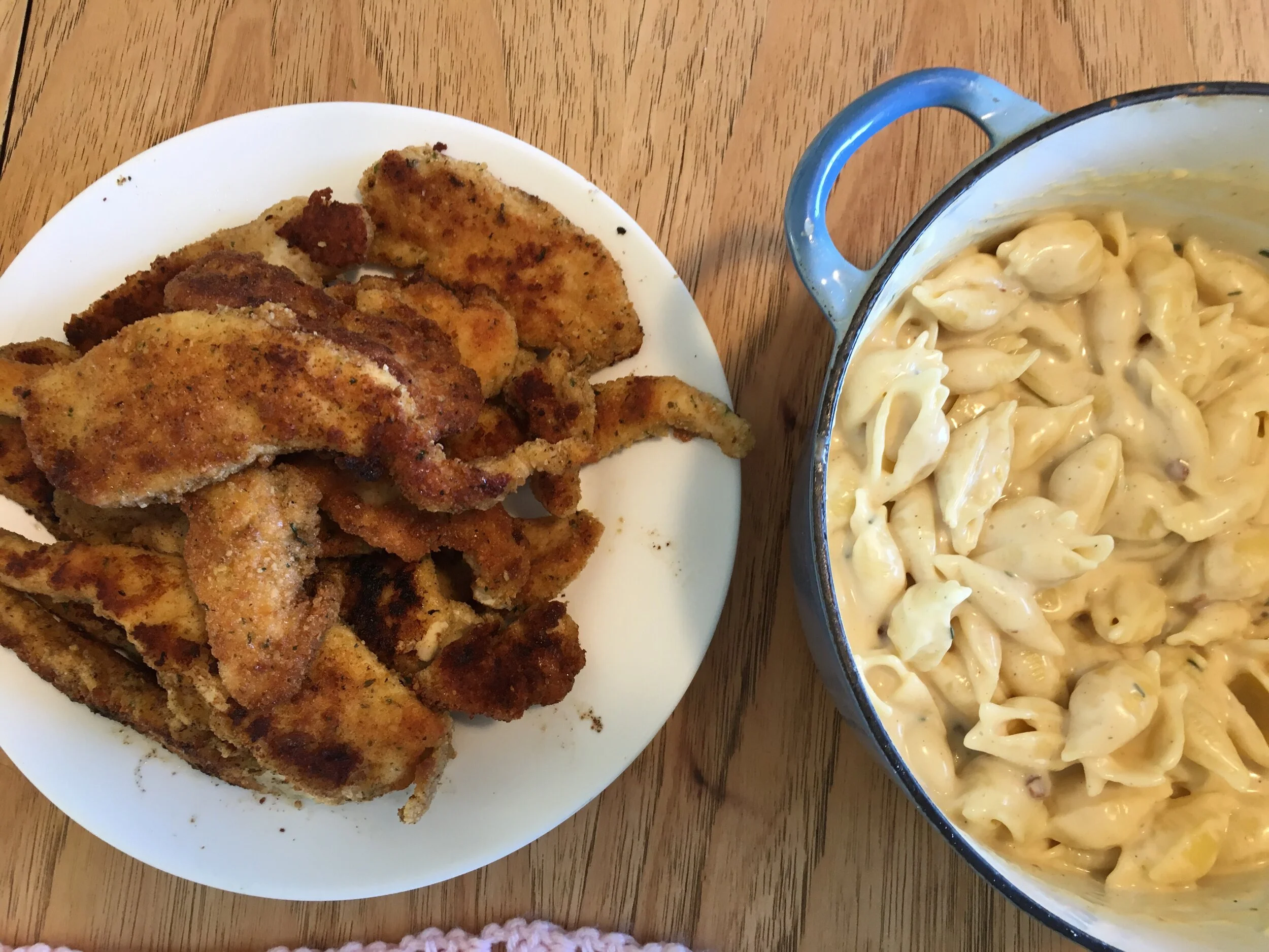 Carbonara Shells with Breaded Chicken Recipe