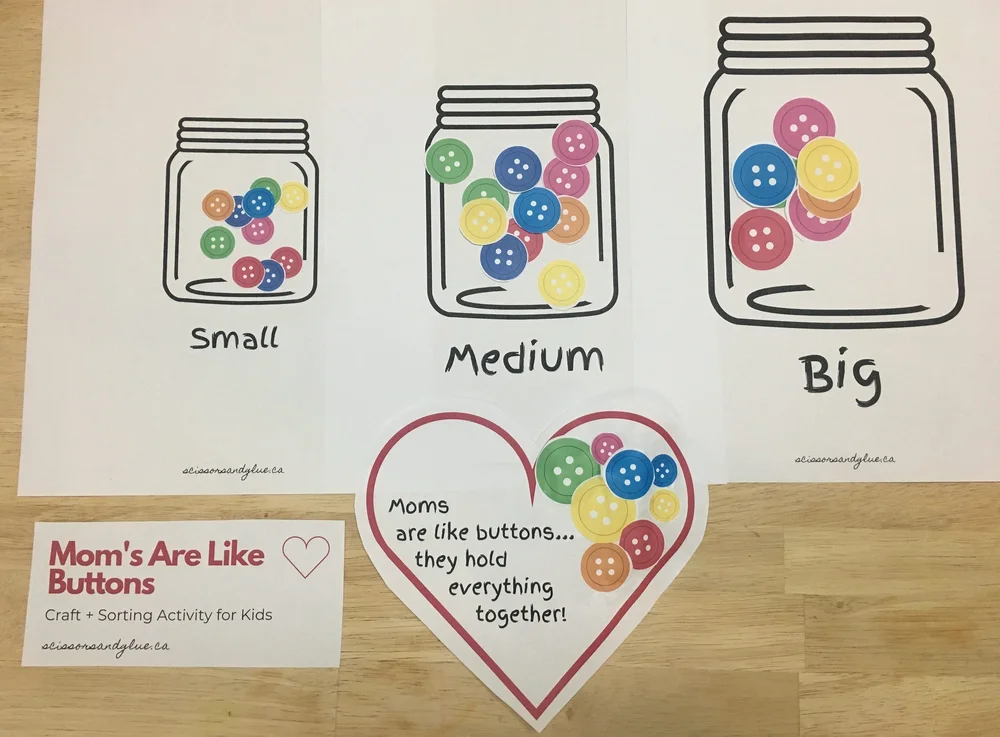Mom's Are Like Buttons Craft + Sorting Activity — The Masterpiece Studio HQ