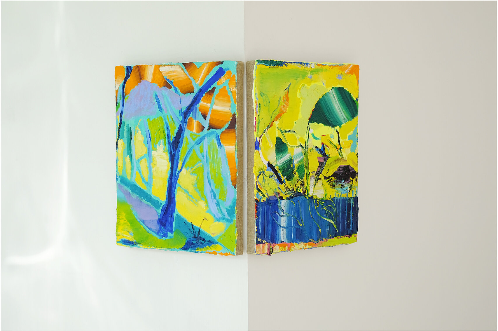   Camino  y  horizonte , 2019 / oil on linen /  45 x 35 cm (each one) 