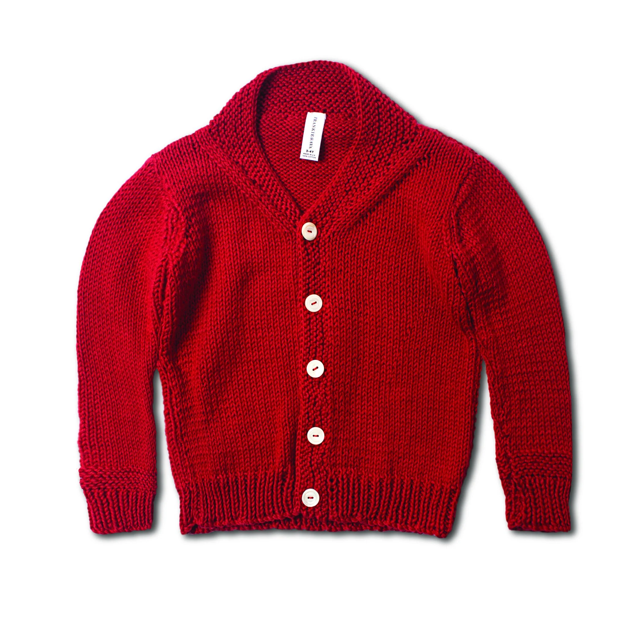Hand knitted shawl cardigan : fall red .jpg