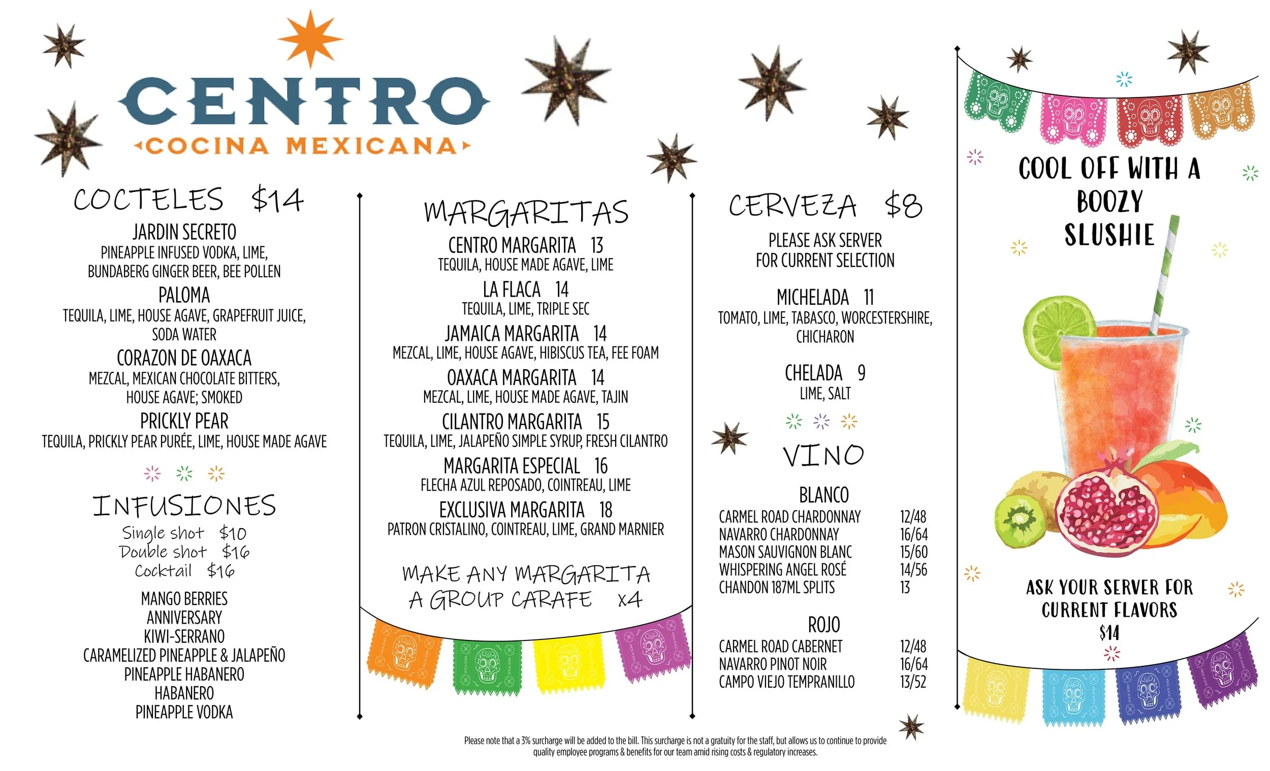 Centro Cocina Mexicana Drinks Menu