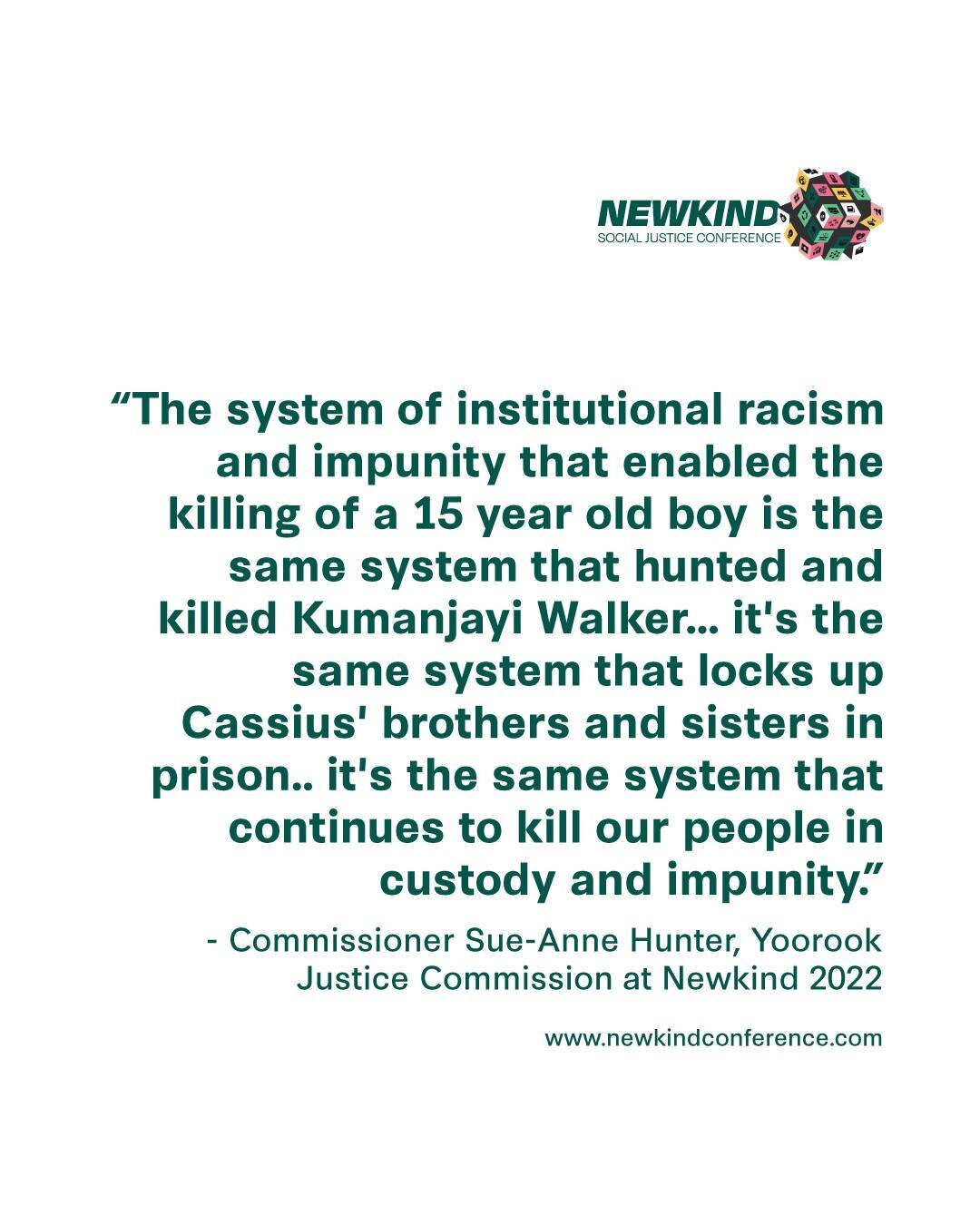 &quot;The system of institutional racism and impunity that enabled the killing of a 15 year old boy is the same system that hunted and killed Kumanjayi Walker... it's the same system that locks up Cassius' brothers and sisters in prison... it's the s