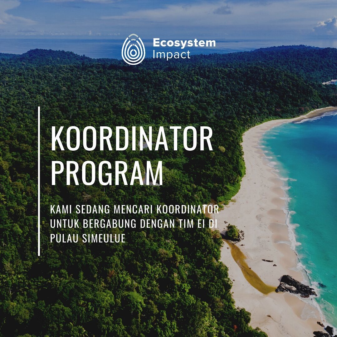 EcosystemImpact adalah organisasi konservasi yang berbasis di Simeulue Aceh. Kami sedang mencari koordinator untuk bergabung dengan tim dalam program yang memiliki fokus dan dampak yang besar untuk memelihara burung dan penyu di alam liar Simeulue. 
