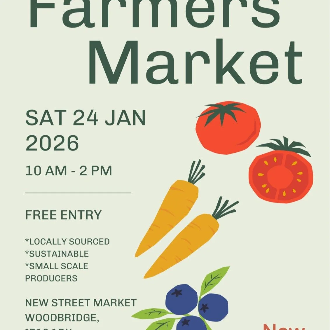new year...new market @newstreetmarketwoodbridge ....indoors, do come along and see all the goodies for sale from small producers 🎉