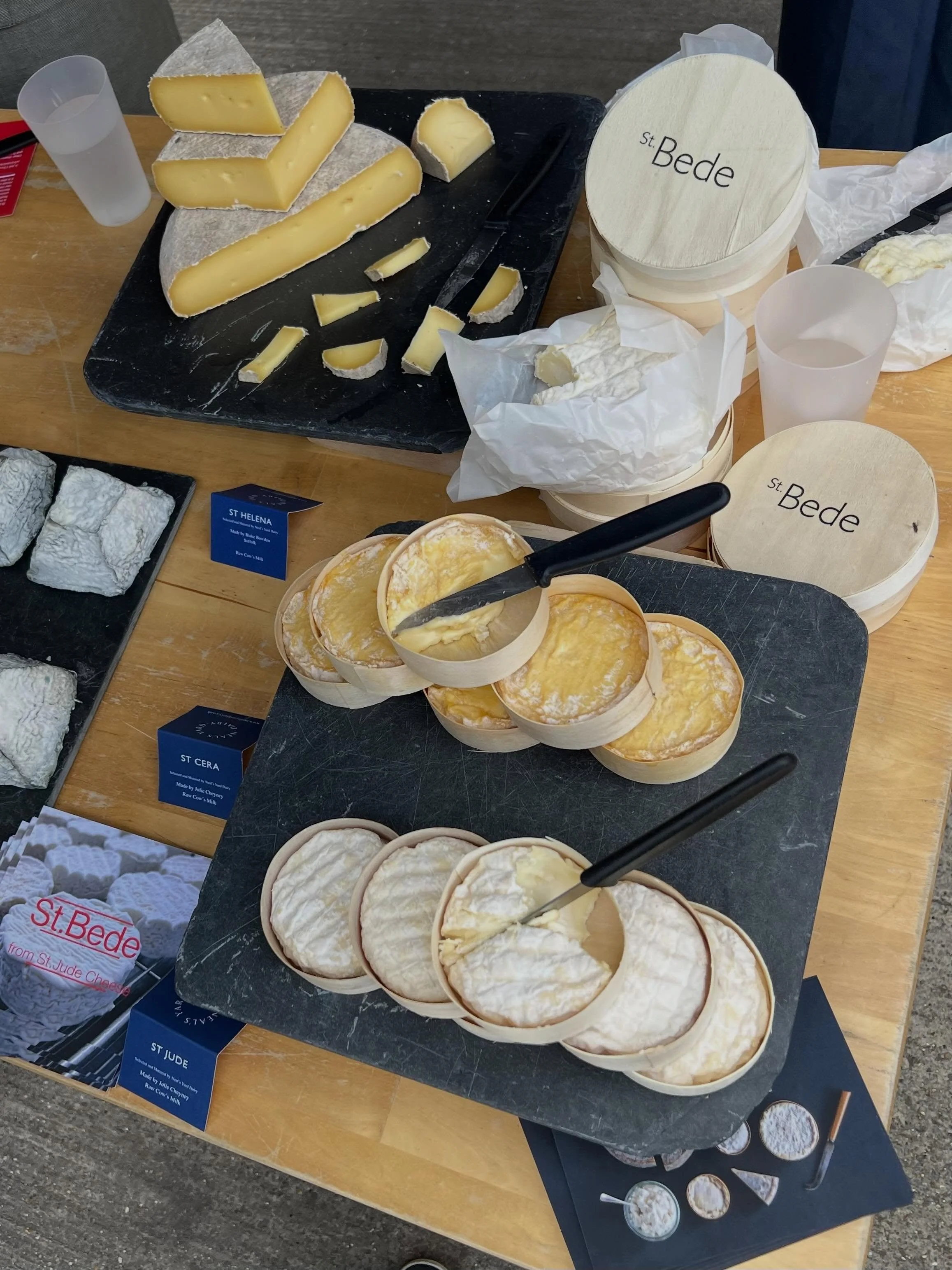 A wonderful day @nealsyarddairy Open Day in Bermondsey. Sharing a stand with the amazing Selina @erringtoncheese with fab goat and sheep milk cheeses&hellip;.not as hot as it has been but St.Bede was feeling the heat 🫠