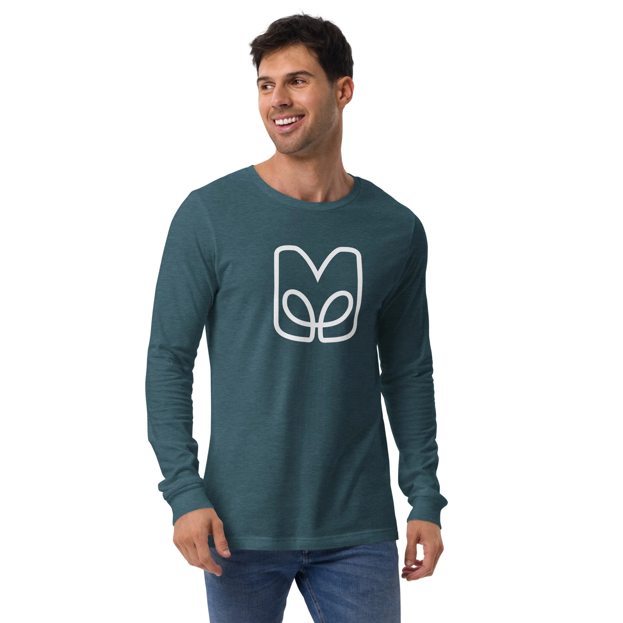 Midtown Printed Long Sleeve Tee - Unisex (white ink)