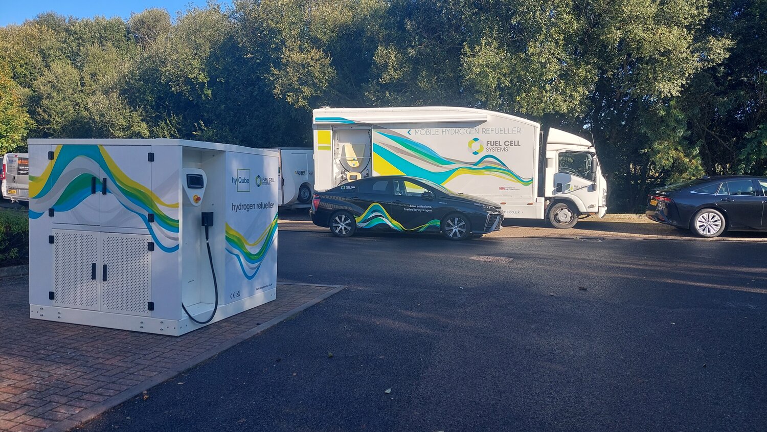 Hydrogen refuelling equipment from FCSL, with our Toyota Mirai