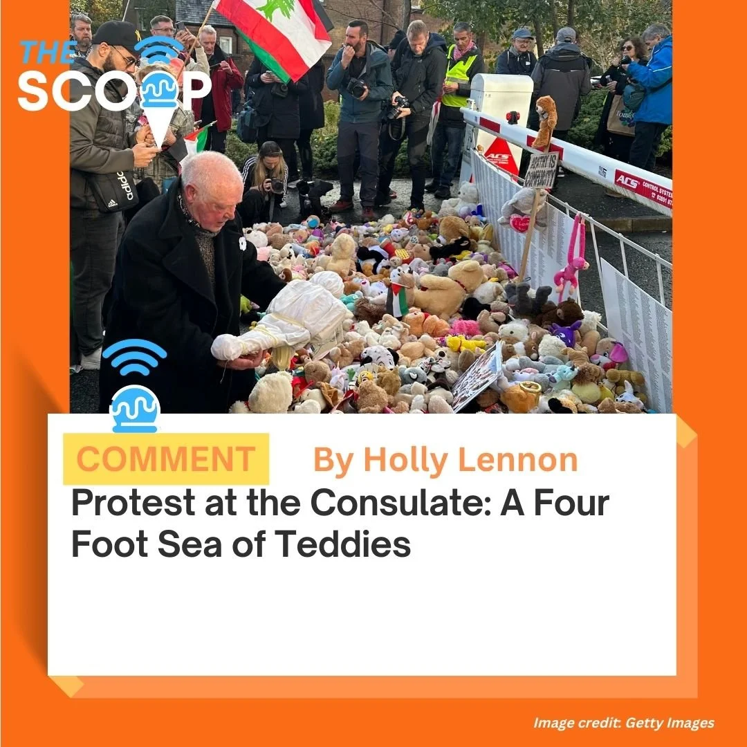 Protest at the Consulate: A Four Foot Sea of Teddies