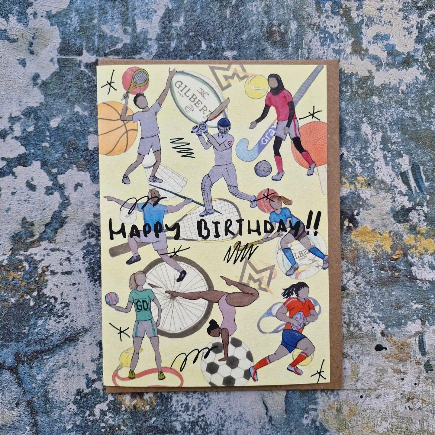 We always get the good soul feeling when small businesses support #TeamMintridge. 

@prim.and.dotty are supporting our work as part of their birthday card selection. 

Packed full of sports and athletes, this Birthday card is sure to brighten anyone'