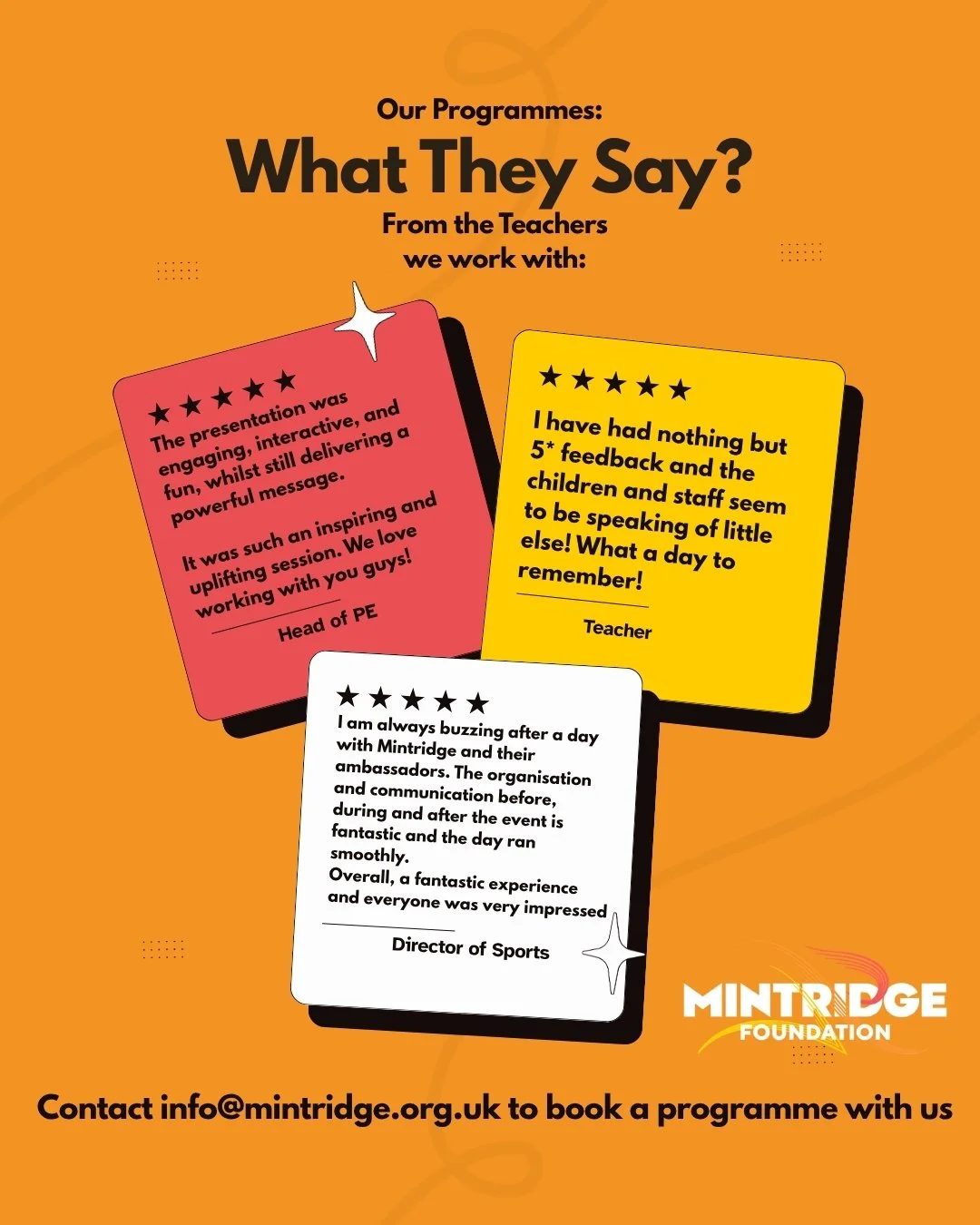 Teacher feedback says it all 🙌

We&rsquo;re proud to see the impact our programmes are having in schools and grateful to all the teachers who shared their insights and support in getting us involved.