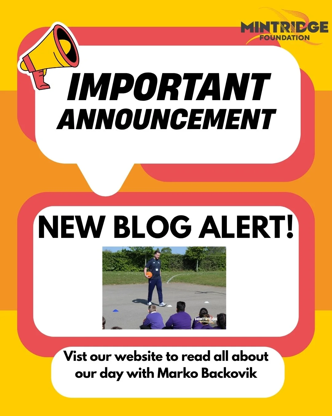 New Blog Alert!!

Check out our latest blog to hear all about Marko Backovik's day at GreenOaks Primary Academy. 

From sharing his journey through sport to motivating students with valuable life lessons, it was a fantastic day all round!

Read more 