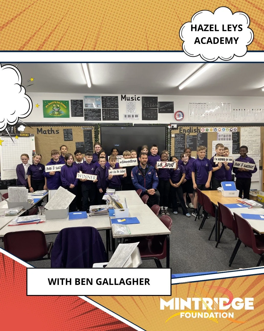 Last week we had a brilliant day at Hazel Leys Academy with @bengallagher.gbr.

Ben shared his incredible journey with the students, who were fully engaged throughout and asked some fantastic questions. Following the talk, the students had the opport