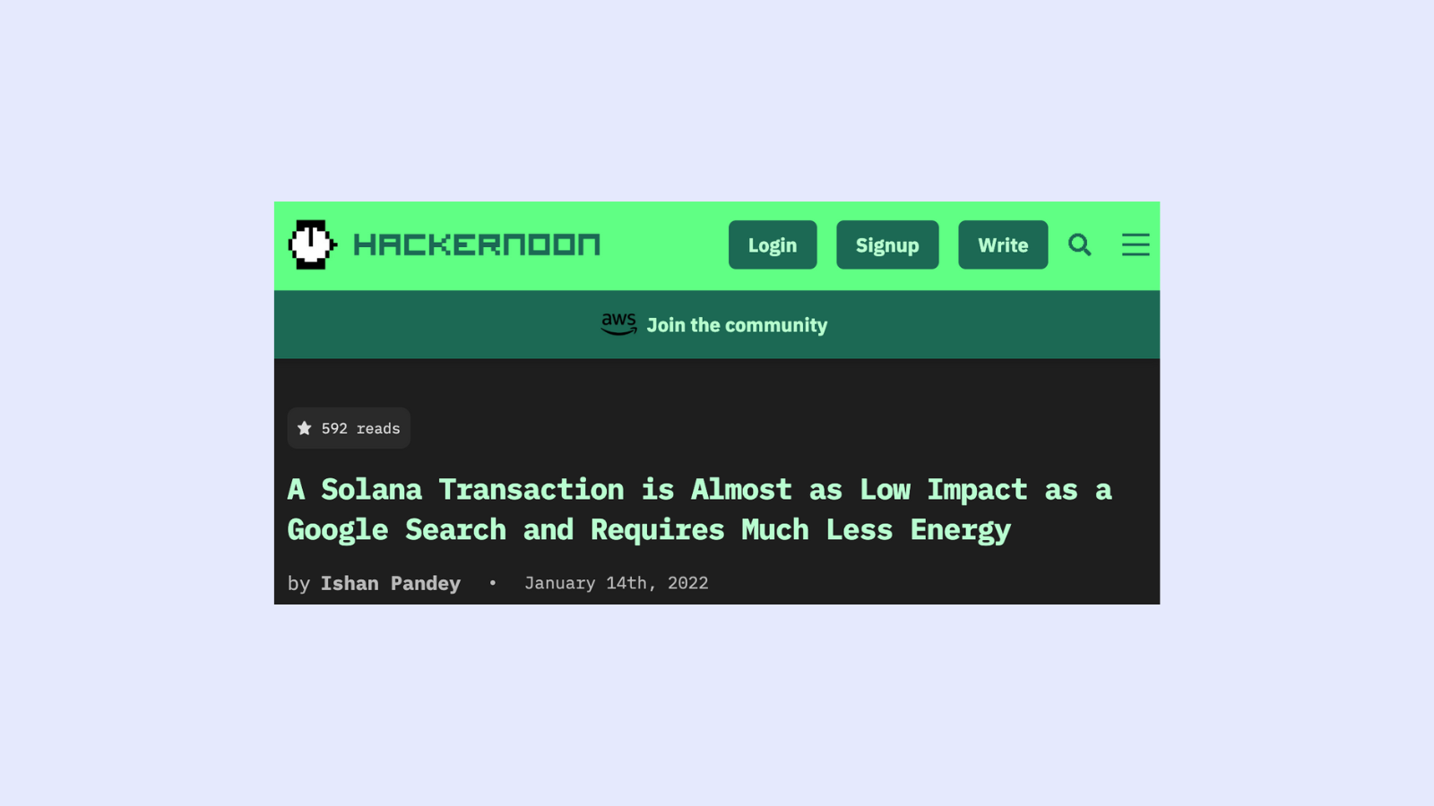 “Solana Uses Less Energy Than Two Google Searches”