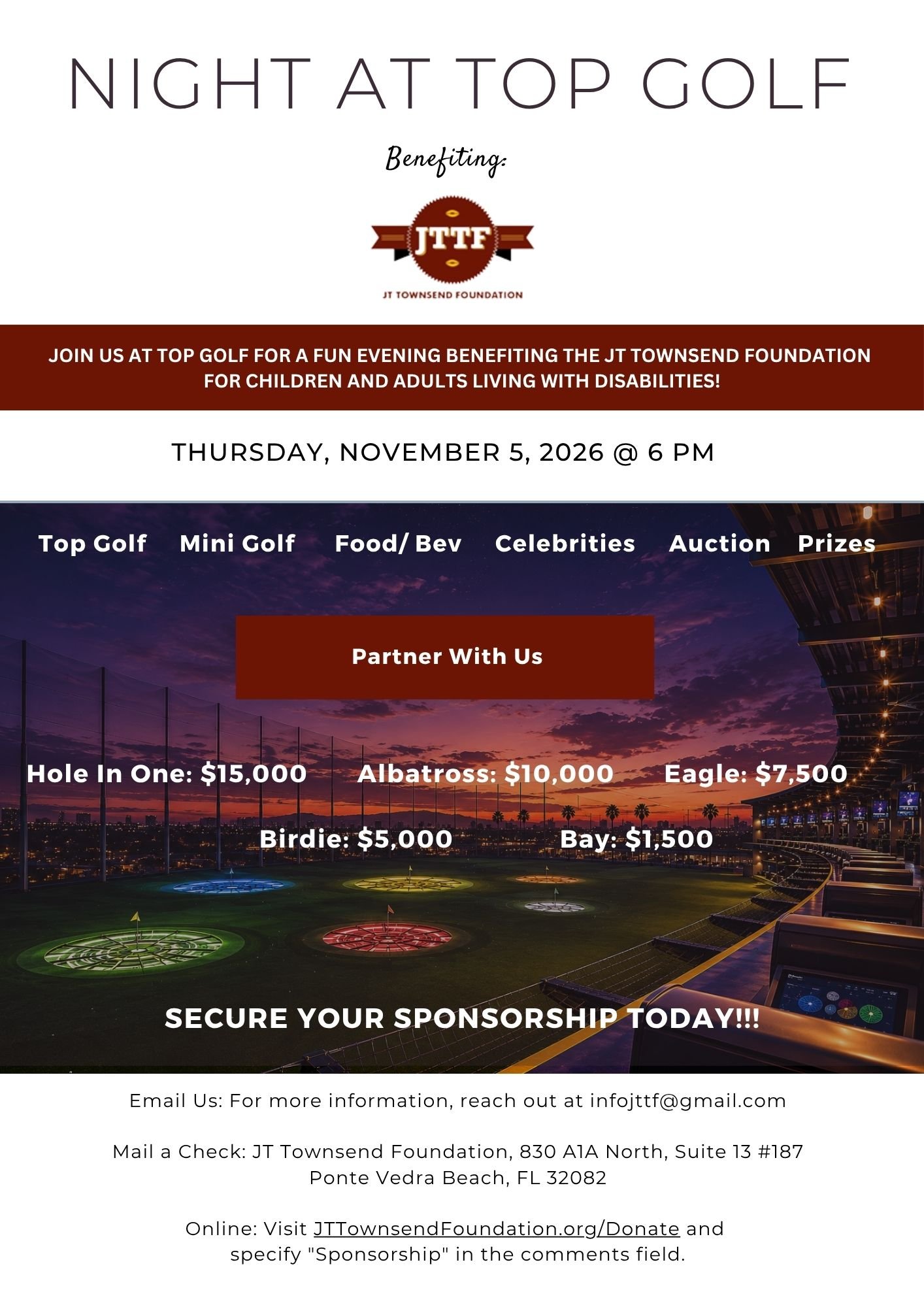 Join us For the 6th Annual JTTF Night at Top Golf