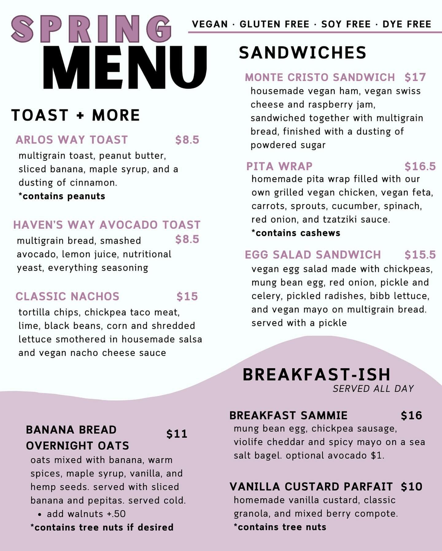 N E W  M E N U

Have you stopped in to try our new spring food menu?
Today&rsquo;s the day, folks!

Sweet, savory, something for everyone. We&rsquo;ve got new items and classics and we&rsquo;re ready to serve you!

Stop in for lunch!