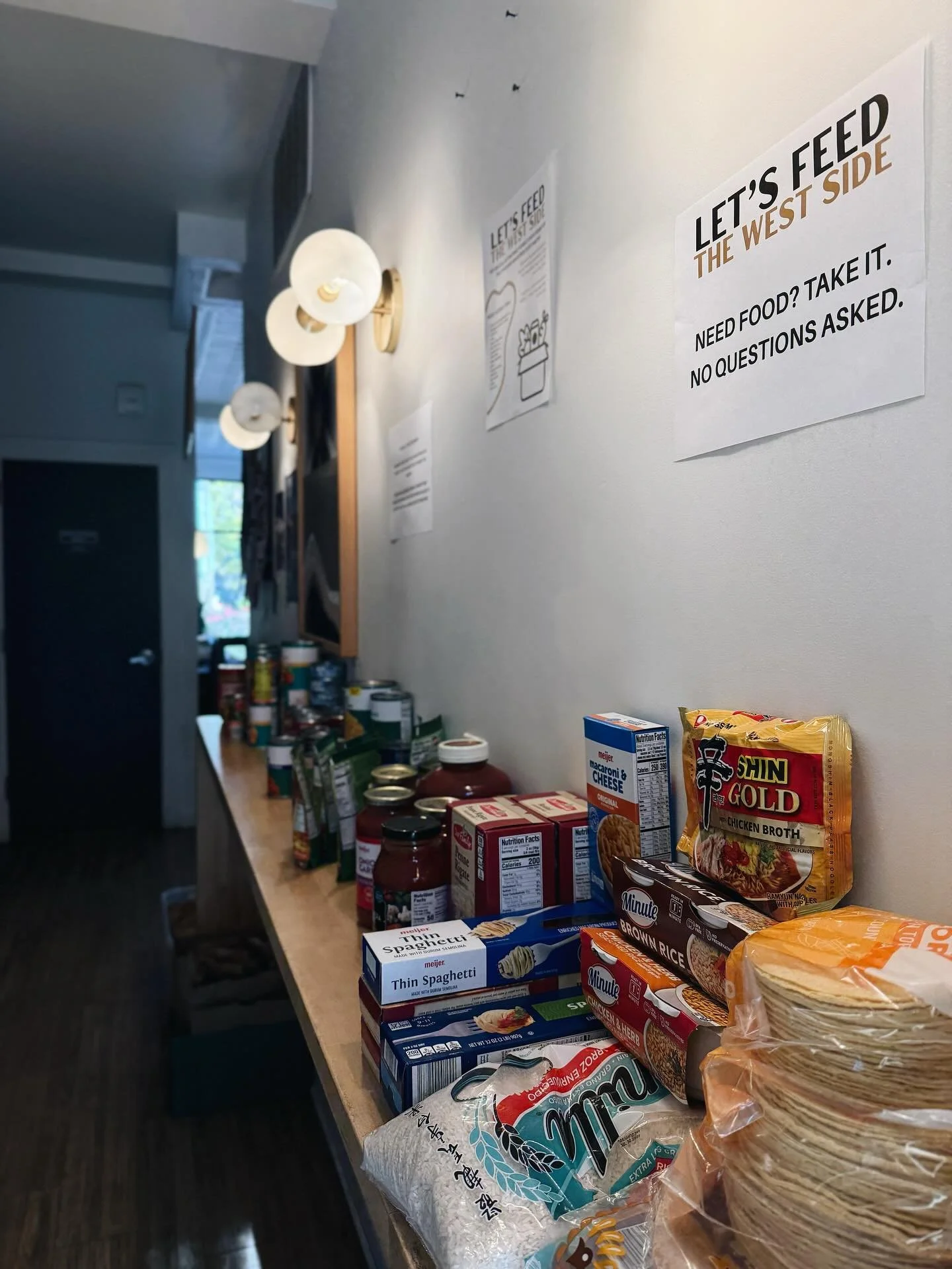 LETS FEED THE WEST SIDE!

We&rsquo;re open Monday thru Friday 7-5, weekends 8-4.

This pantry is open when we are.

Take some, leave some, whatever you need to do!
The surplus will be donated to the food pantry at the Other Way.

(Please only donate 