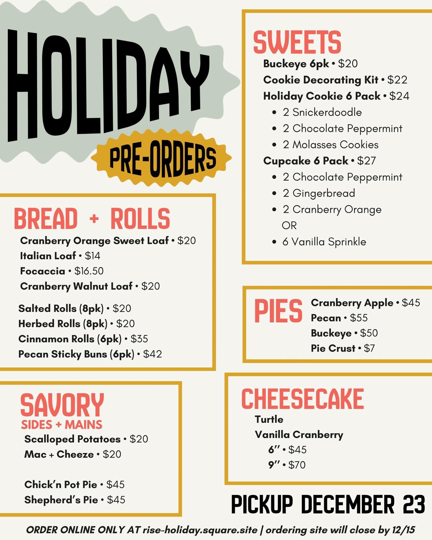 👀
Online ordering now available for holiday pre-orders!