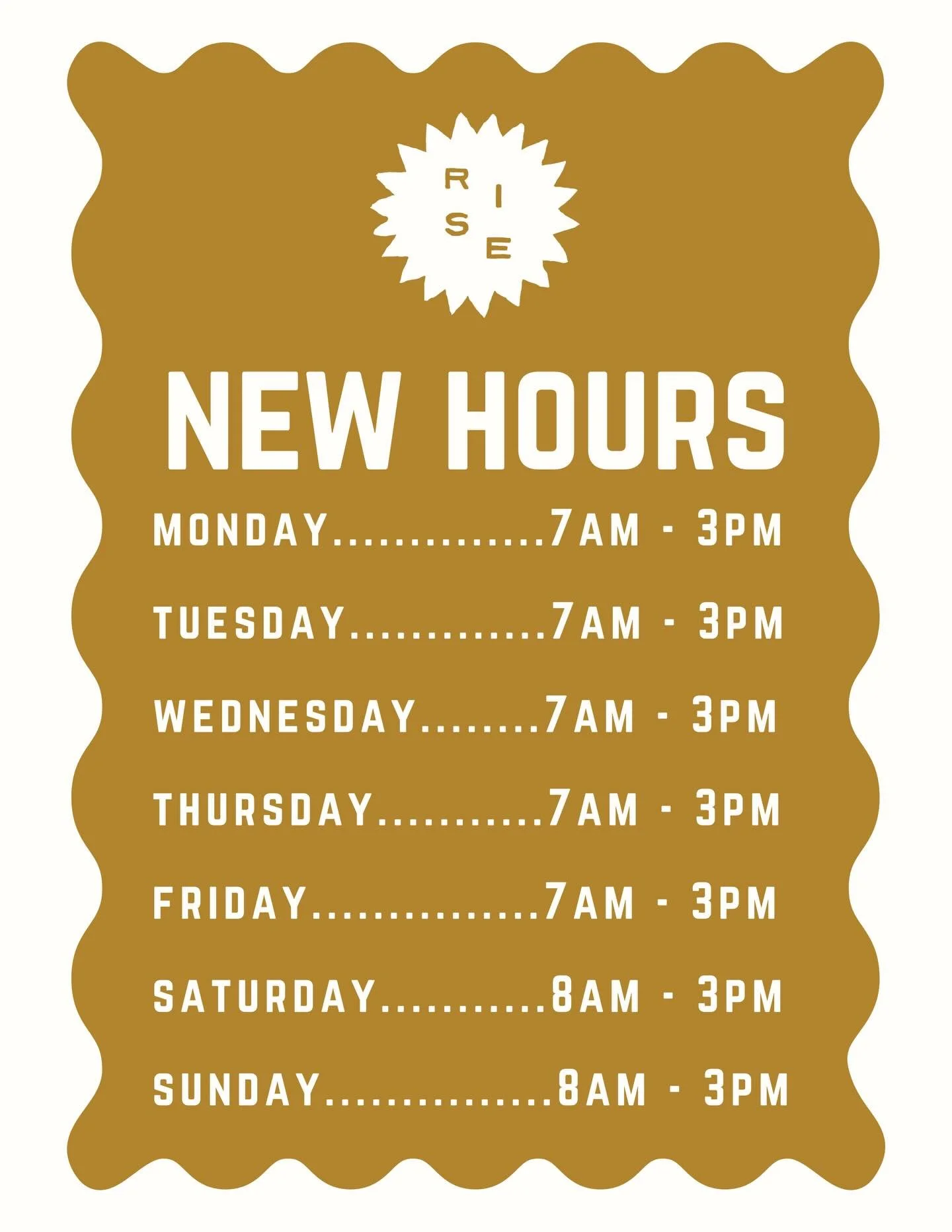 Winter hour update!
Adjusting to curb the slow season. 

Your support for small businesses in Q1 matters so much. Get out and spend locally when you can 🖤