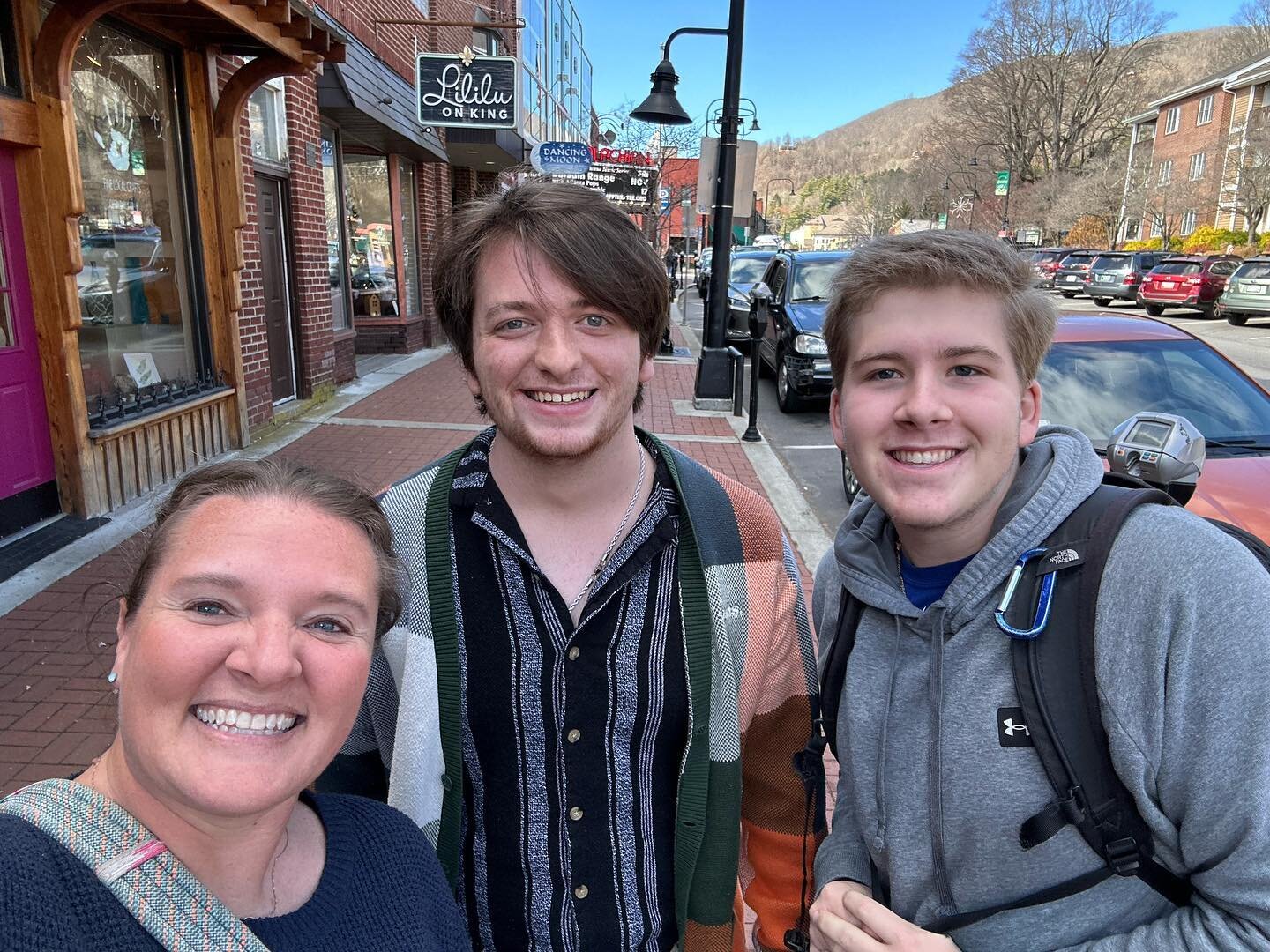 College road trip day #3 brought me back up the mountain to App State and I got to visit with three of the best! 😁. Oh the laughs!