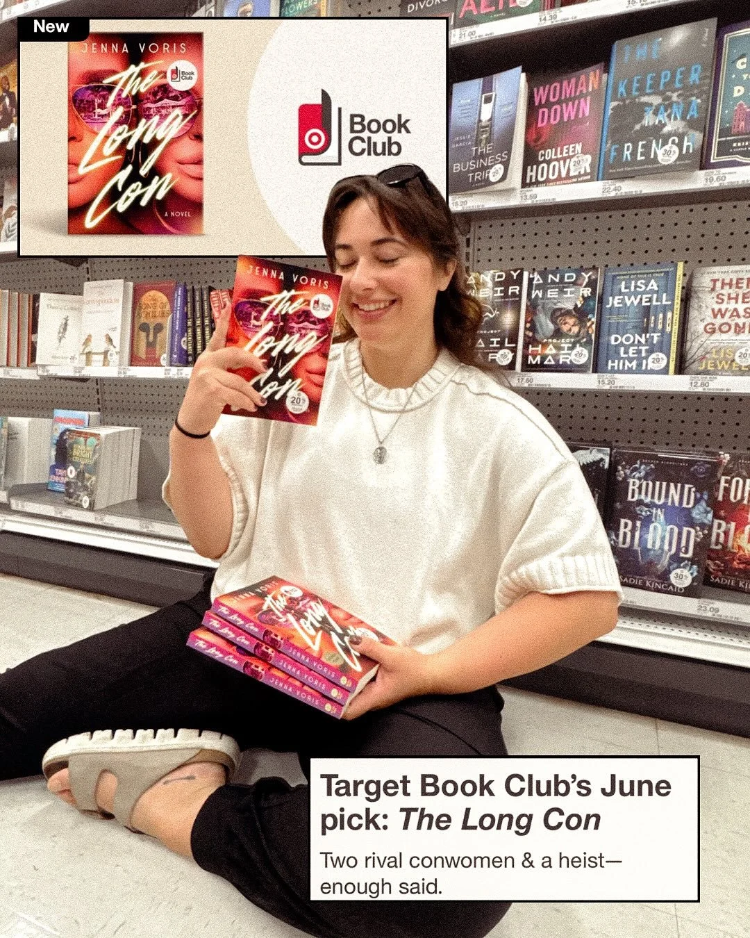 The Long Con is the Target Book Club pick for June! 

Seeing my books in stores never gets old and seeing them in a giant retailer like this is the literal dream (aka infecting corporate America with the Gay Agenda one sapphic heist book at a time). 