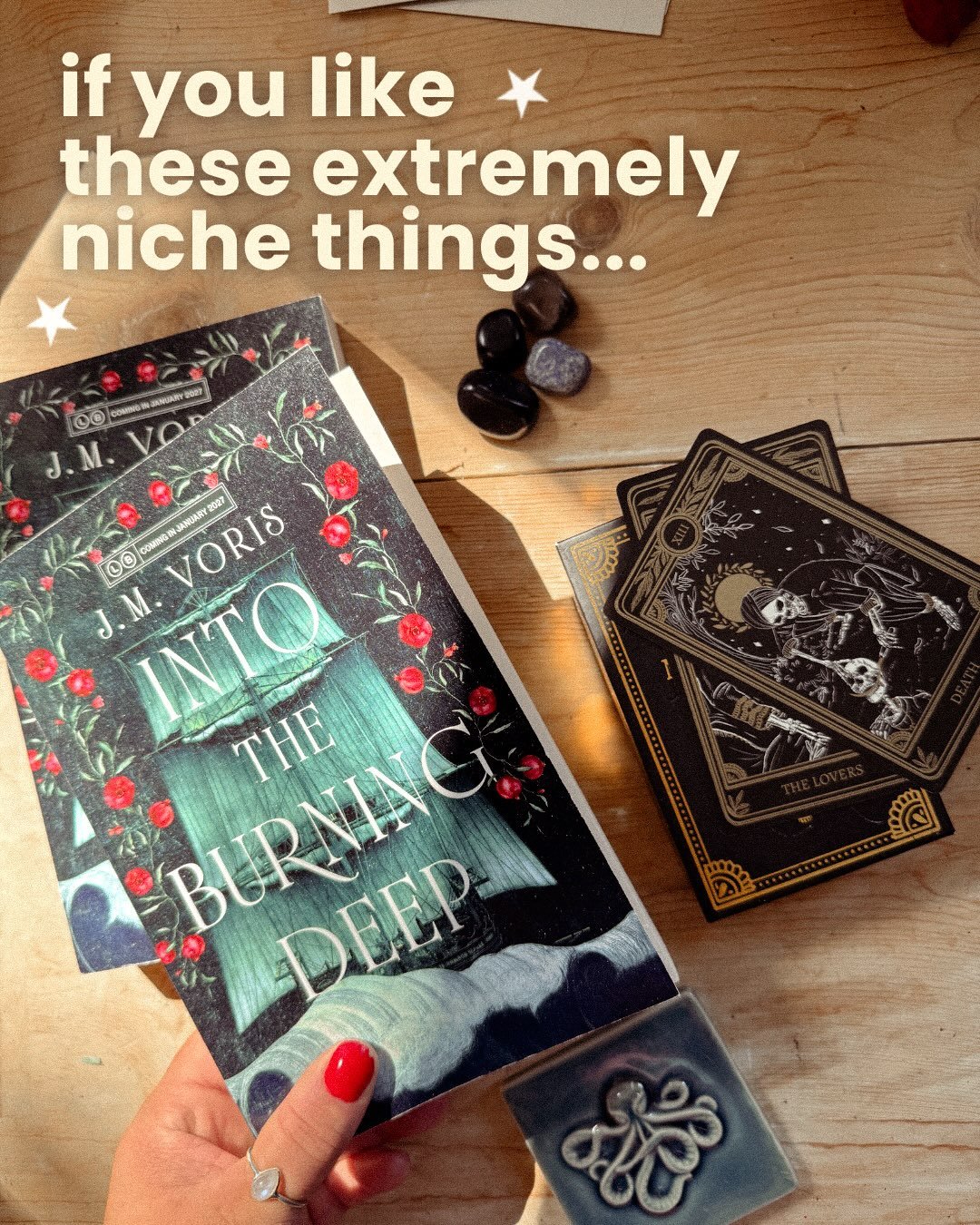 Breaking news that no one has heard before or made any graphics about, ever!! 🥀

If you&rsquo;ve been waiting to grab your copy of Into the Burning Deep, it&rsquo;s 25% off from Sept 9-11. Gift your future self some doomed, yearning lesbians as a li