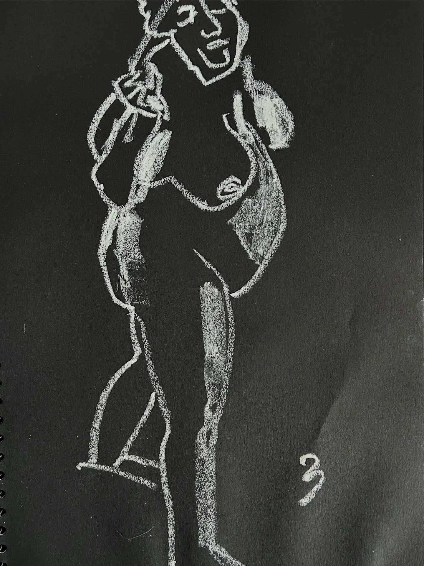 Another 3 minutes warm up sketch!
#3minutesketch #mondayafternoonlifedrawing #whiteonbkackpaper